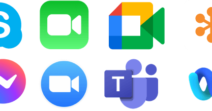 Video calling icons like zoom, Teams and Google Meet